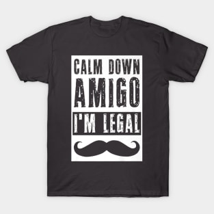 Im Legal Immigrant Funny Patriot Calm Down Us Pride T-Shirt